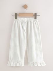 أبيض بيج فاتح - بنطلون بقصة رجل واسعة مع كشكشة (3 شهور - 7 سنوات) - Image 6 of 8