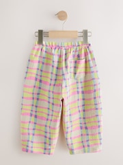 Roz/galben în carouri - Pantaloni drepți (3luni-7ani) - Imaginea 6 din 8