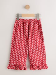 Red Flower Wide Leg Frill Trousers (3mths-7yrs) - Image 2 of 4