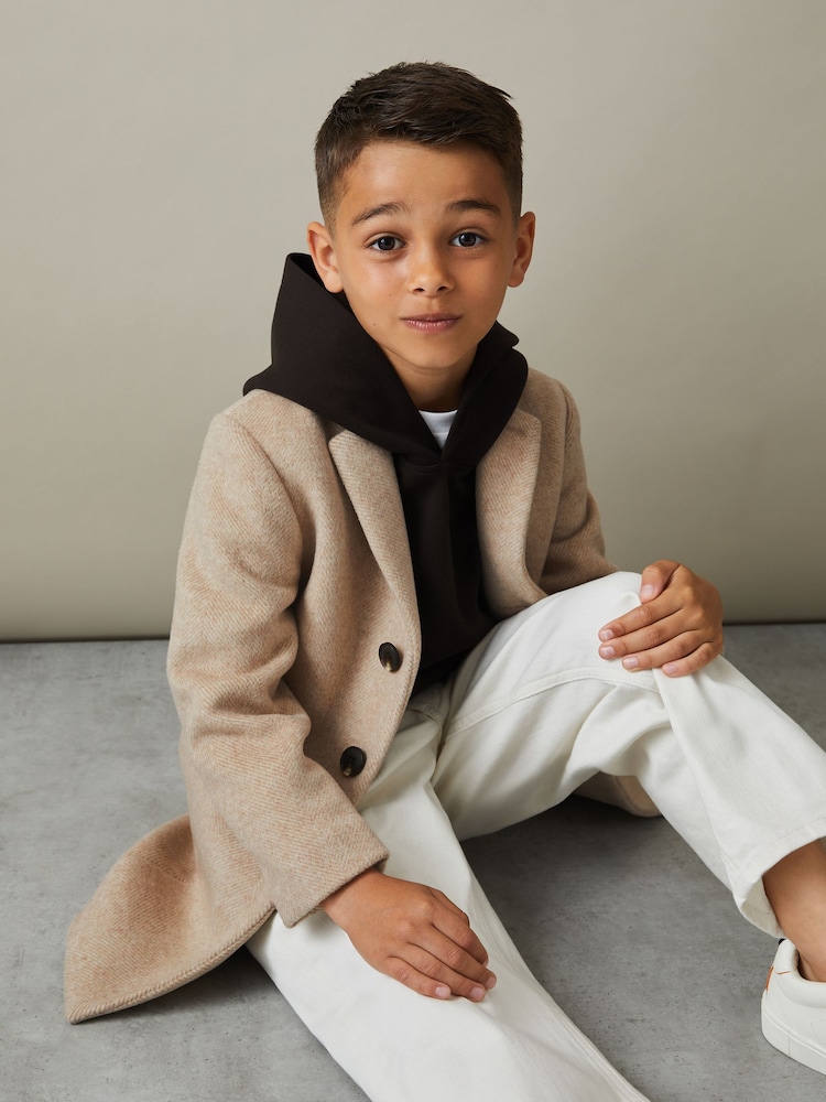 Reiss Oatmeal Gable 3-9 yrs Single Breasted Overcoat - Image 2 of 4