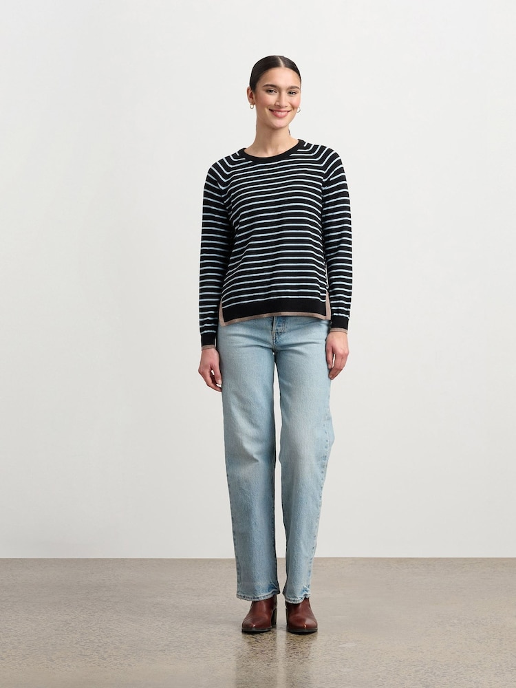 Hatley Olivia Jumper - Black Denim Stripes - Image 1 of 4