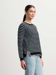Hatley Olivia Jumper - Black Denim Stripes - Image 2 of 4