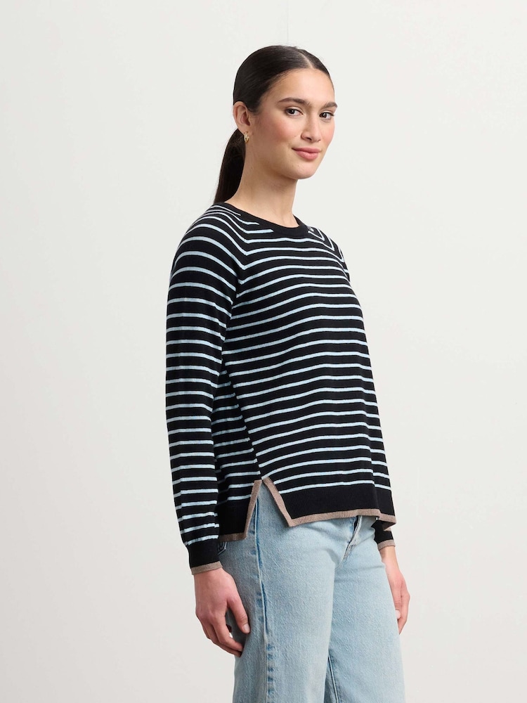 Hatley Olivia Jumper - Black Denim Stripes - Image 2 of 4