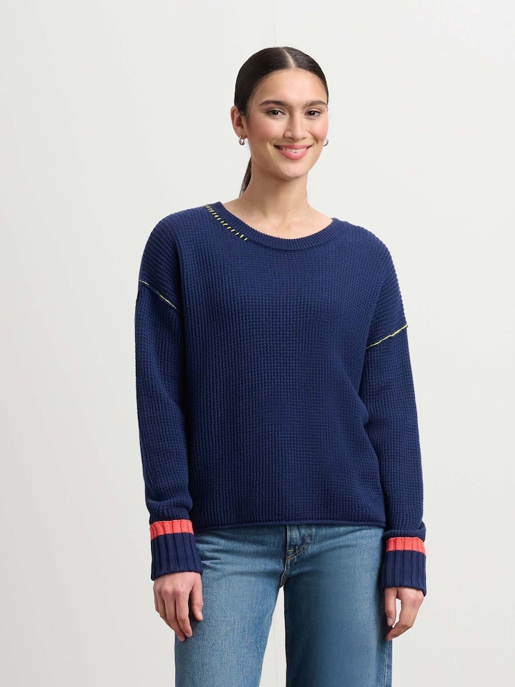 Hatley Waffle Knit Jumper - Navy - Image 1 of 5 Hatley Waffle Knit Jumper - Navy - Image 1 of 5