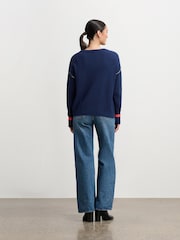 Hatley Waffle Knit Jumper - Navy - Image 3 of 5