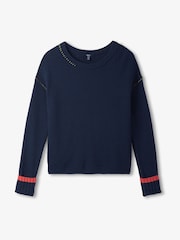 Hatley Waffle Knit Jumper - Navy - Image 5 of 5