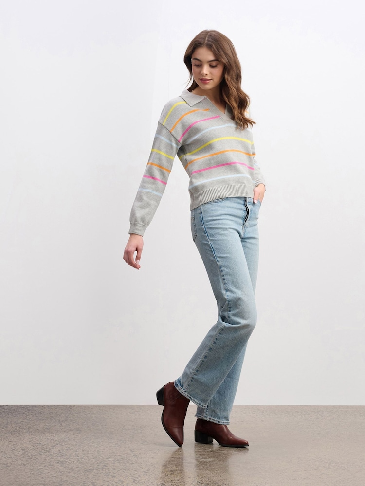 Hatley Johnny Collar Jumper - Sorbet Stripes - Image 2 of 5