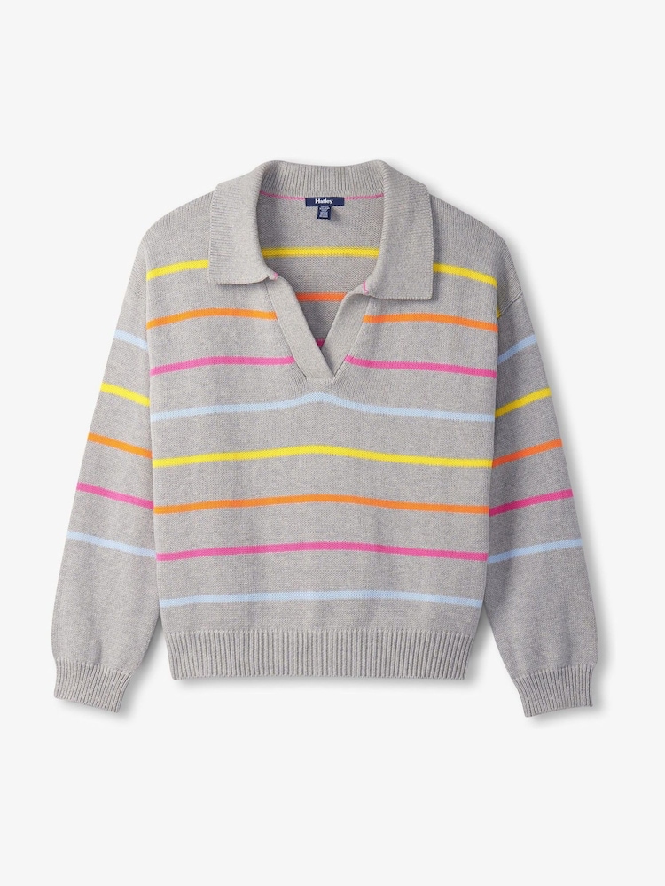 Hatley Johnny Collar Jumper - Sorbet Stripes - Image 5 of 5