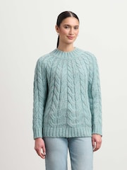 Hatley Green Dylan Cable Knit Jumper - Light Turquoise - Image 1 of 4