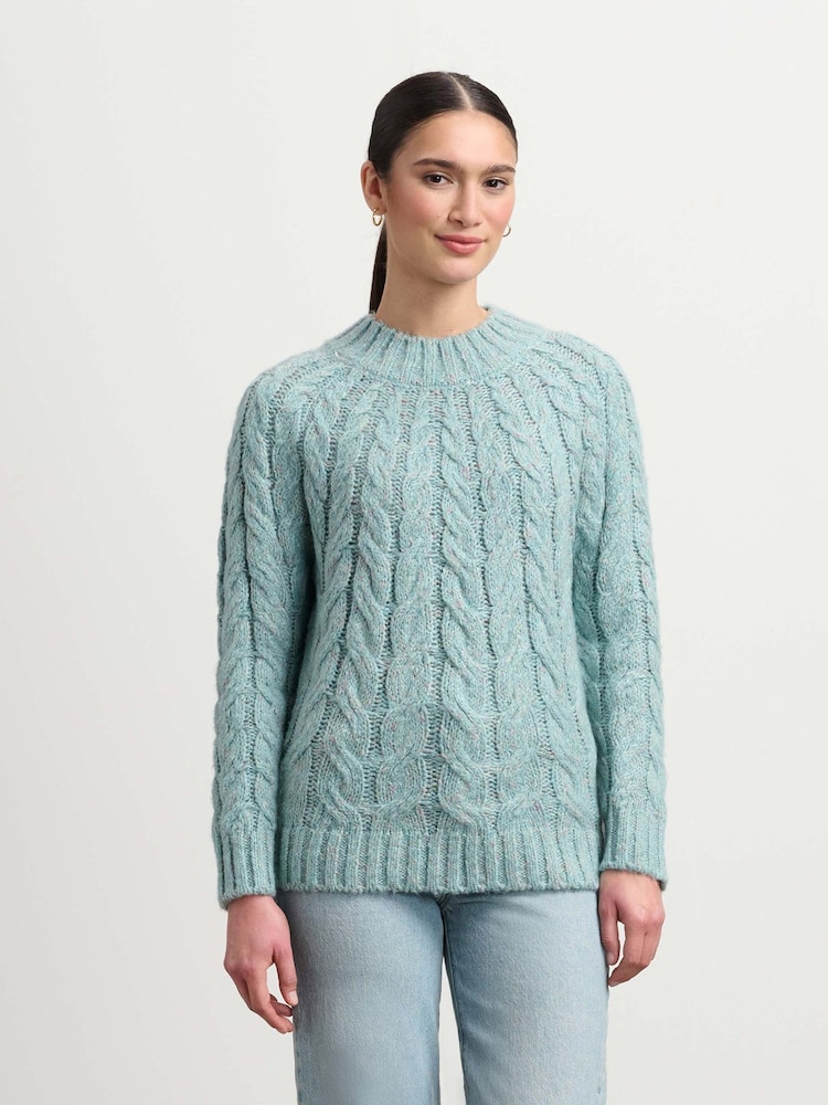 Hatley Green Dylan Cable Knit Jumper - Light Turquoise - Image 1 of 4