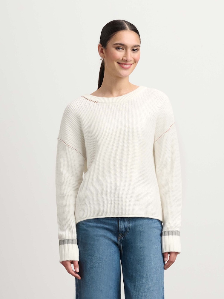 Hatley Waffle Knit Jumper - Cream - Image 1 of 4 Hatley Waffle Knit Jumper - Cream - Image 1 of 4