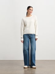 Hatley Waffle Knit Jumper - Cream - Image 3 of 4