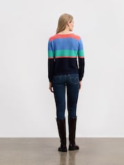 Hatley Devon Jumper - Bright Colorblock Stripes - Image 3 of 5