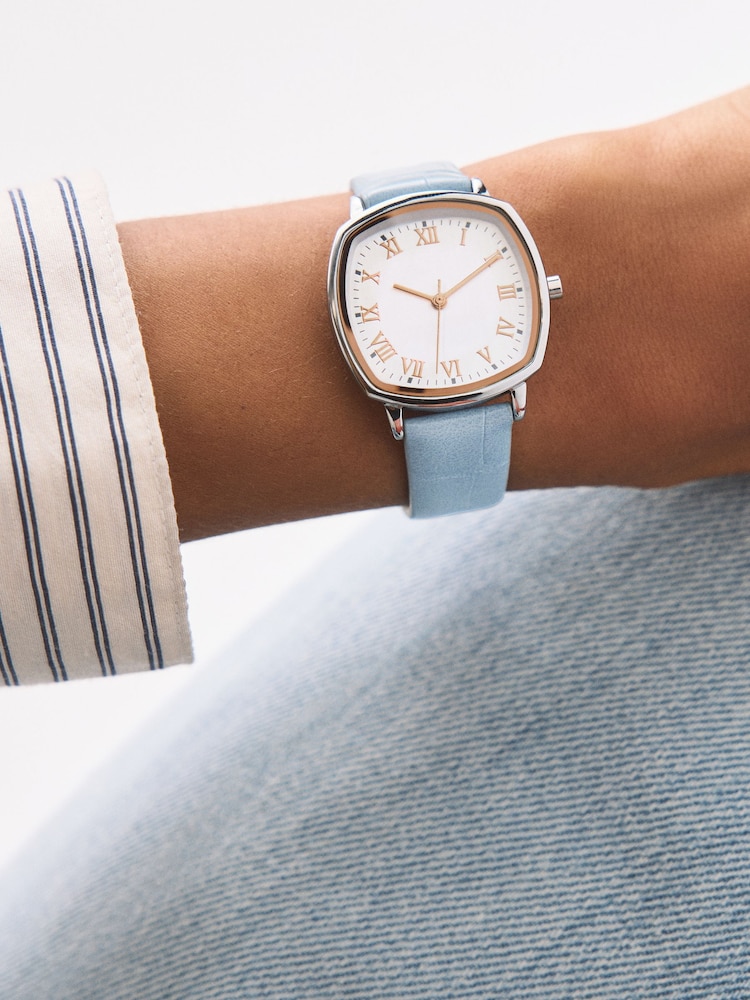 Blue Croc Effect Watch - Image 1 of 5