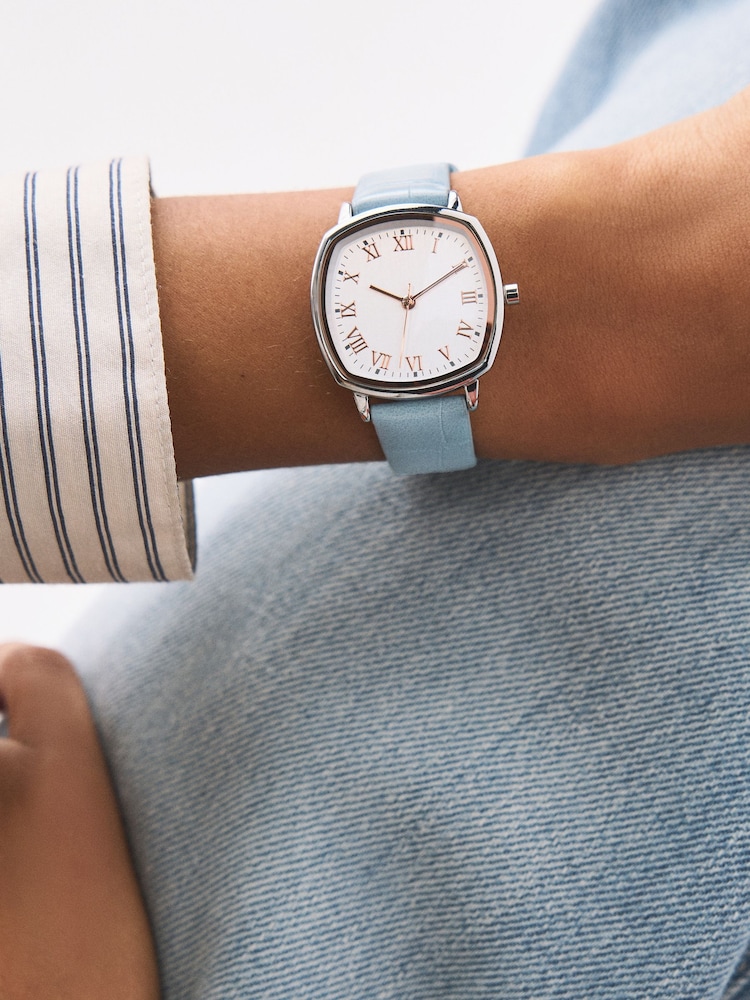 Blue Croc Effect Watch - Image 2 of 5