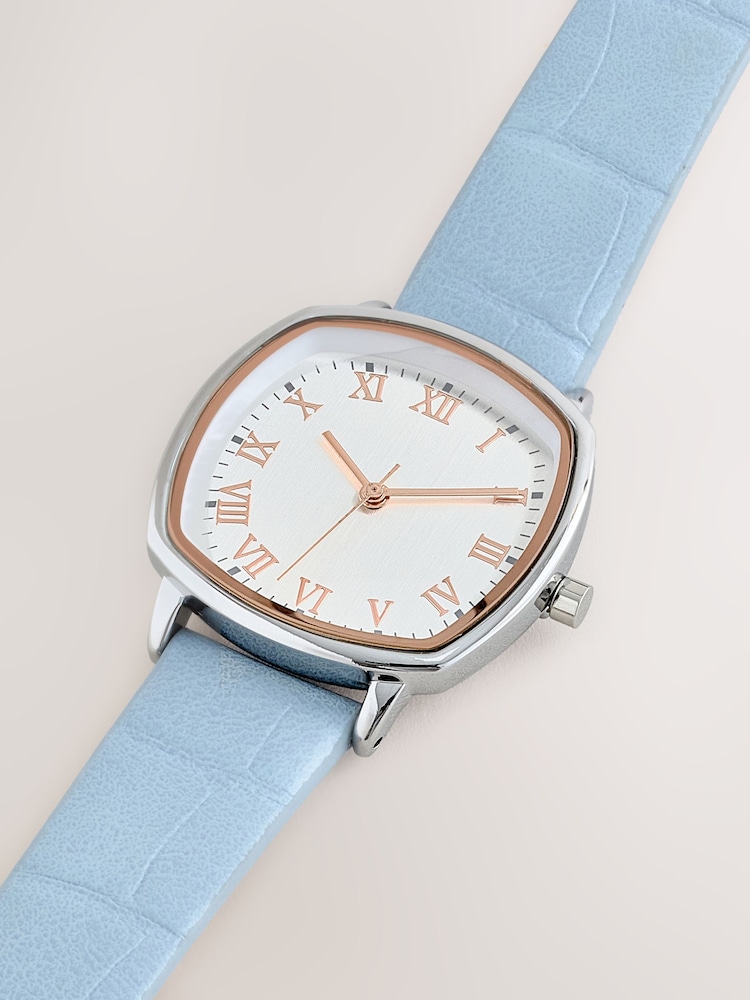 Blue Croc Effect Watch - Image 5 of 5