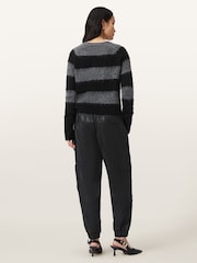 AllSaints Black Mila Denim Trousers - Image 2 of 8