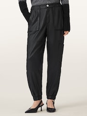 AllSaints Black Mila Denim Trousers - Image 4 of 8