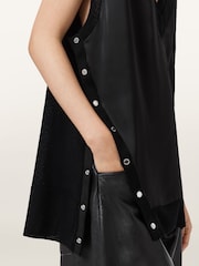 AllSaints Black Bern Stud Tank Top - Image 4 of 8