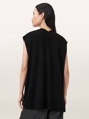 AllSaints Black Bern Stud Tank Top - Image 7 of 8