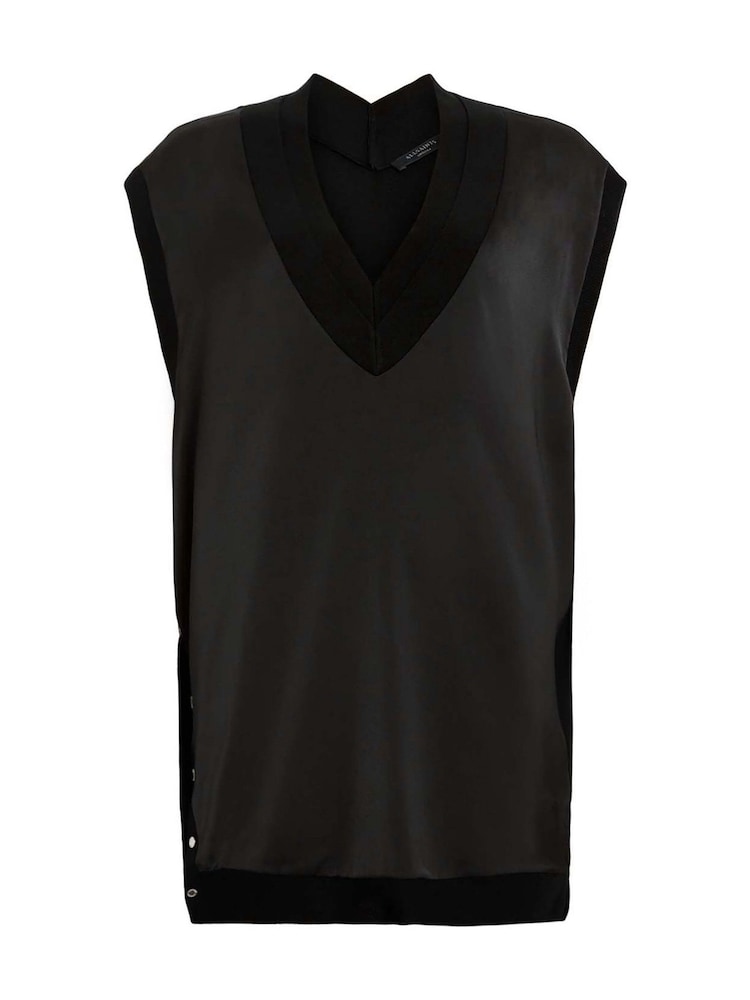 AllSaints Black Bern Stud Tank Top - Image 8 of 8