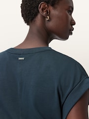 AllSaints Blue Mira Satin T-Shirt - Image 6 of 7
