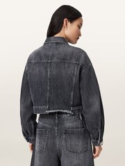 AllSaints Black Beth Denim Jacket - Image 1 of 8