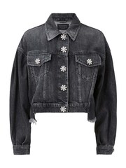 AllSaints Black Beth Denim Jacket - Image 8 of 8