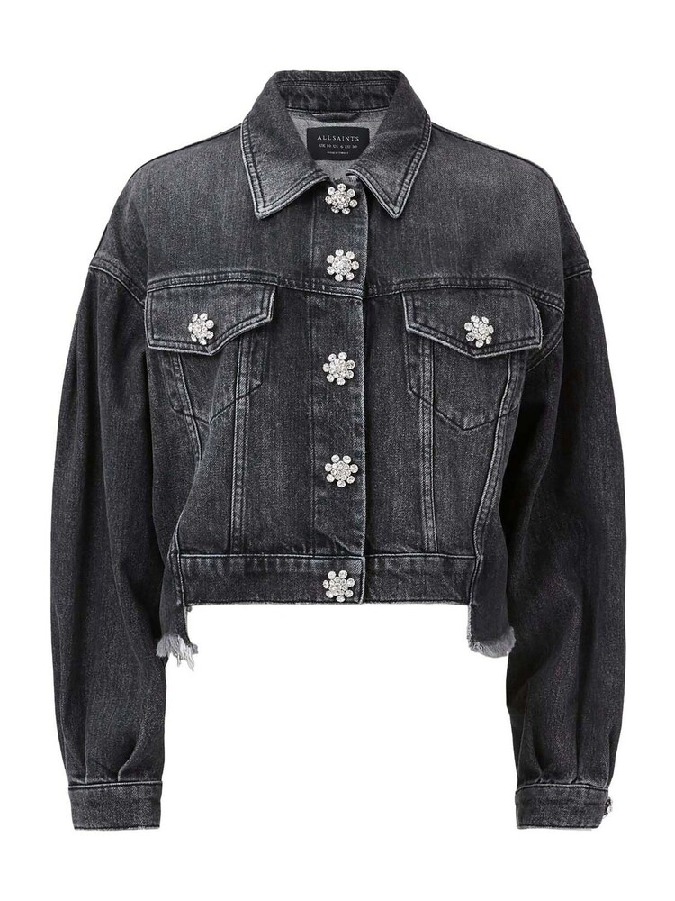 AllSaints Black Beth Denim Jacket - Image 8 of 8