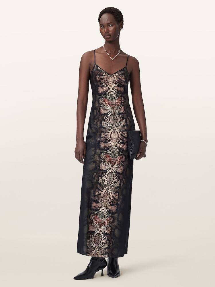 AllSaints Black Bryony Maxi Dress - Image 1 of 7