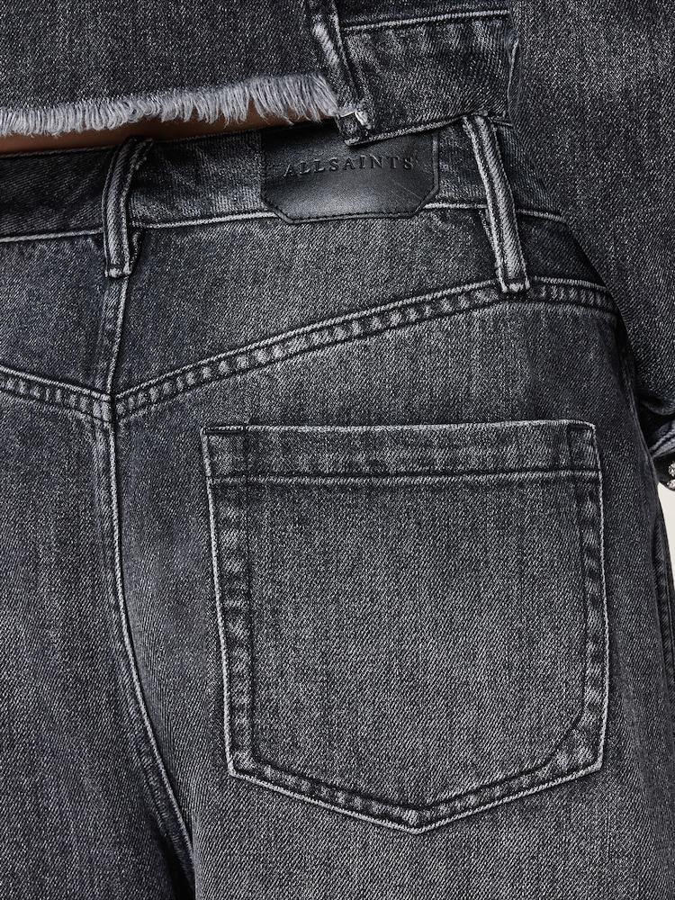 AllSaints Black Carter Barrel Jeans - Image 2 of 8