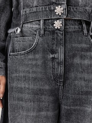 AllSaints Black Carter Barrel Jeans - Image 5 of 8