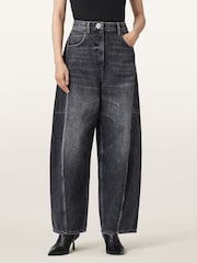AllSaints Black Carter Barrel Jeans - Image 7 of 8