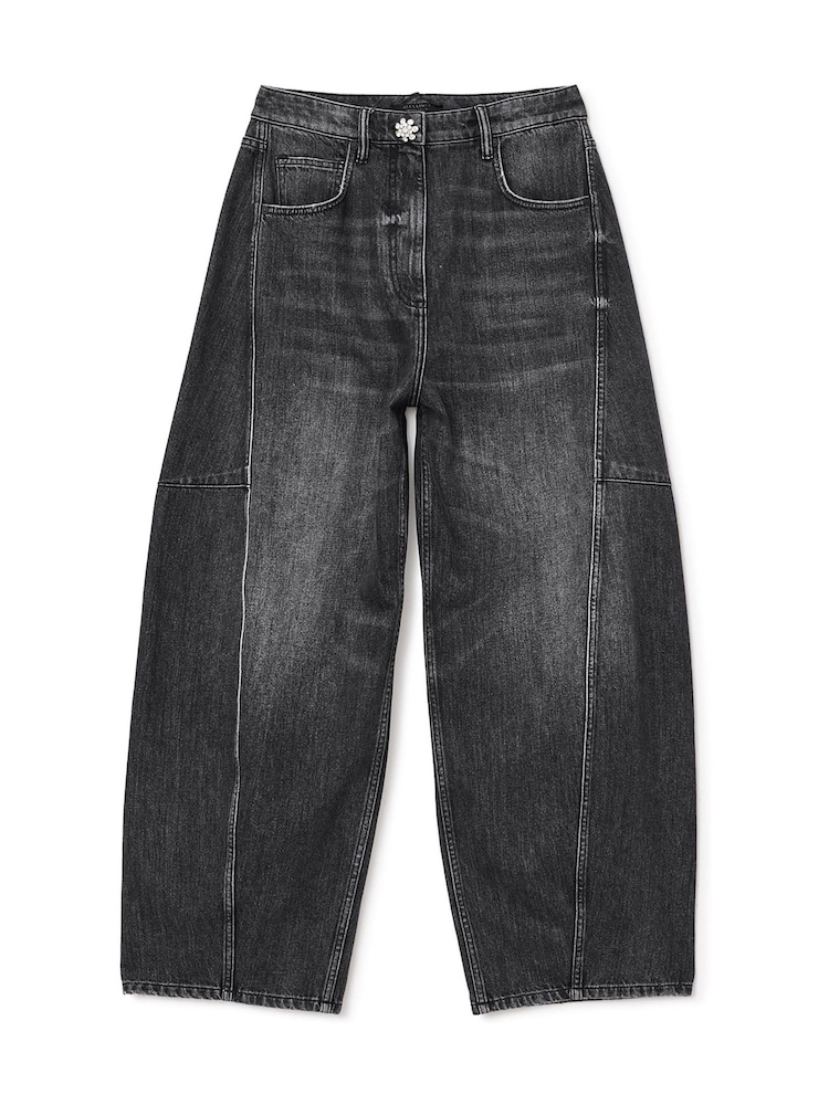 AllSaints Black Carter Barrel Jeans - Image 8 of 8