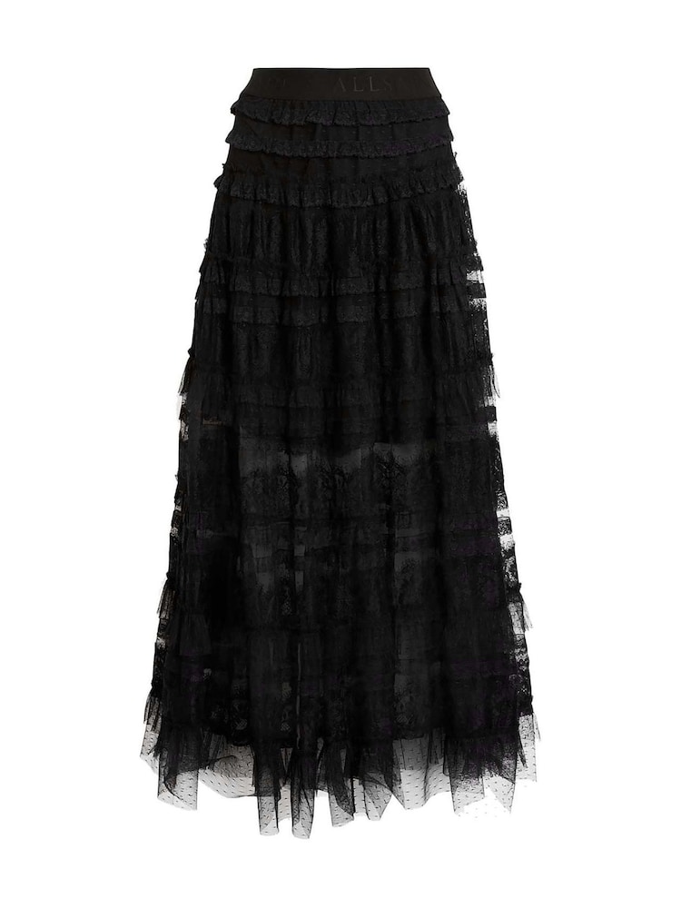 AllSaints Black Arlea Tulle Skirt - Image 10 of 10