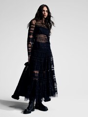 AllSaints Black Arlea Tulle Skirt - Image 10 of 10