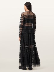 AllSaints Black Arlea Tulle Skirt - Image 2 of 10