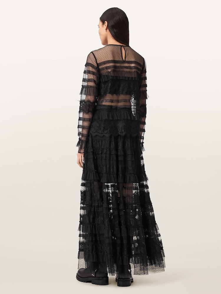 AllSaints Black Arlea Tulle Skirt - Image 2 of 10