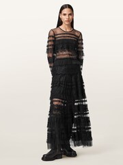 AllSaints Black Arlea Tulle Skirt - Image 5 of 10