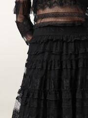 AllSaints Black Arlea Tulle Skirt - Image 6 of 10