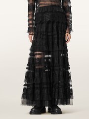 AllSaints Black Arlea Tulle Skirt - Image 7 of 10