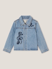 Monsoon Blue Bow Embroidered Denim Jacket - Image 2 of 4