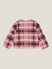 Monsoon Check Print Borg Jacket - صورة 3 من 4