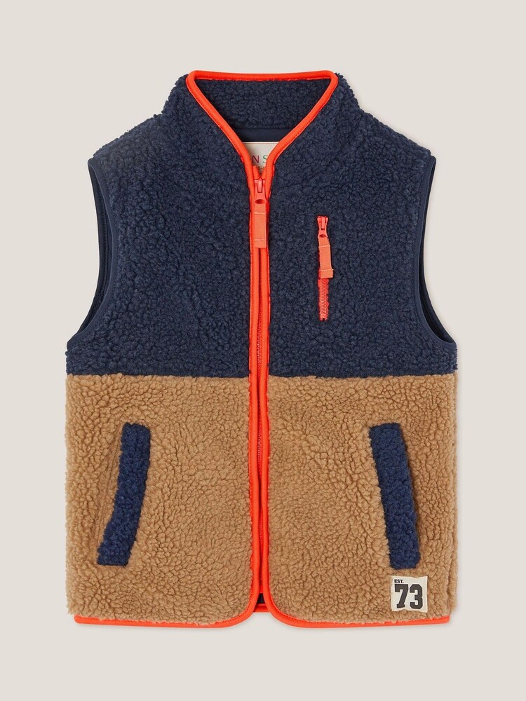 Monsoon Blue Colourblock Borg Gilet - Image 1 of 3