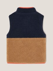 Monsoon Blue Colourblock Borg Gilet - Image 2 of 3