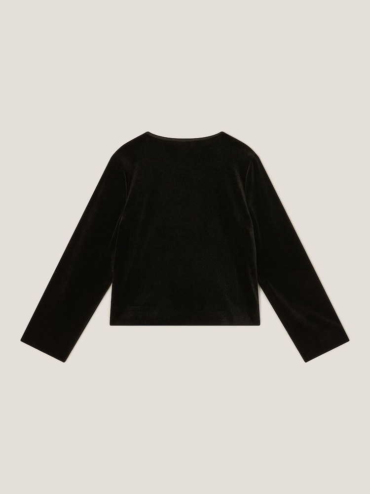 Monsoon Black Heart Button Velvet Jacket - Image 2 of 3 Monsoon Black Heart Button Velvet Jacket - Image 2 of 3