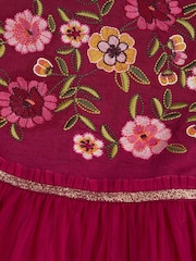 Monsoon Red Floral Embroidered Butterfly Disco Dress - Image 4 of 4