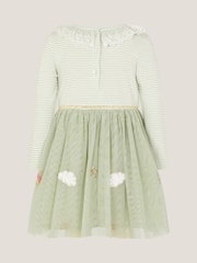 Monsoon Green Baby Stripe Unicorn Tulle Dress - Image 2 of 2