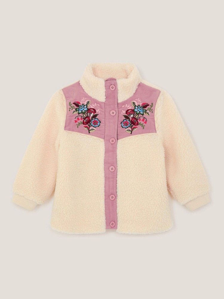 Monsoon Floral Embroidered Borg Jacket - صورة 2 من 4