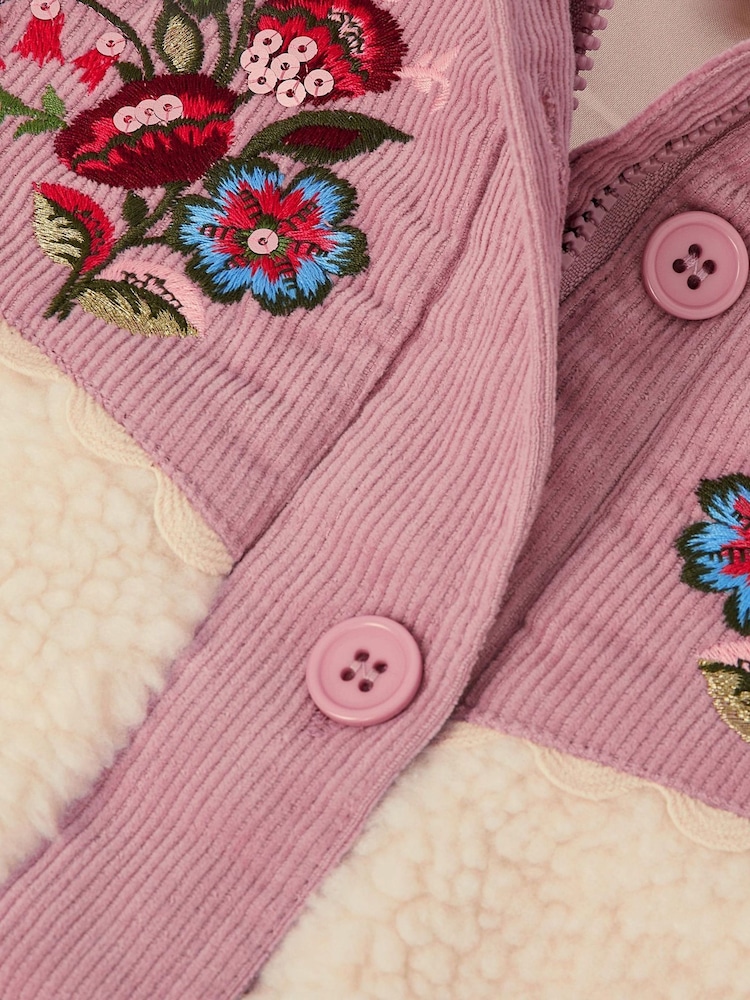 Monsoon Floral Embroidered Borg Jacket - صورة 4 من 4 Monsoon Floral Embroidered Borg Jacket - صورة 4 من 4